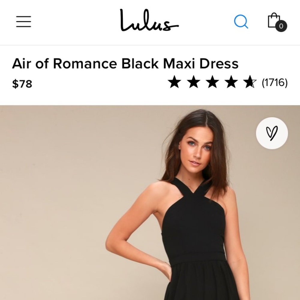 LuLu’s Bridesmaids Dress - Air of Romance - Color: Black - Size M